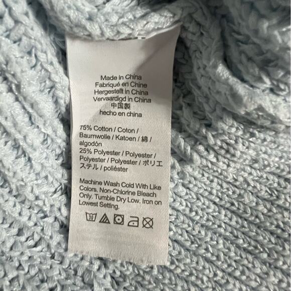 J. Crew Light Blue Cropped patch-pocket beach cardigan sweater - Picture 7 of 11